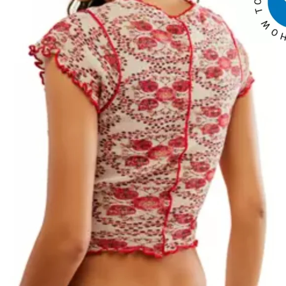 Free People: Oh My Baby Tee in Sand Combo - Picture 4 of 6